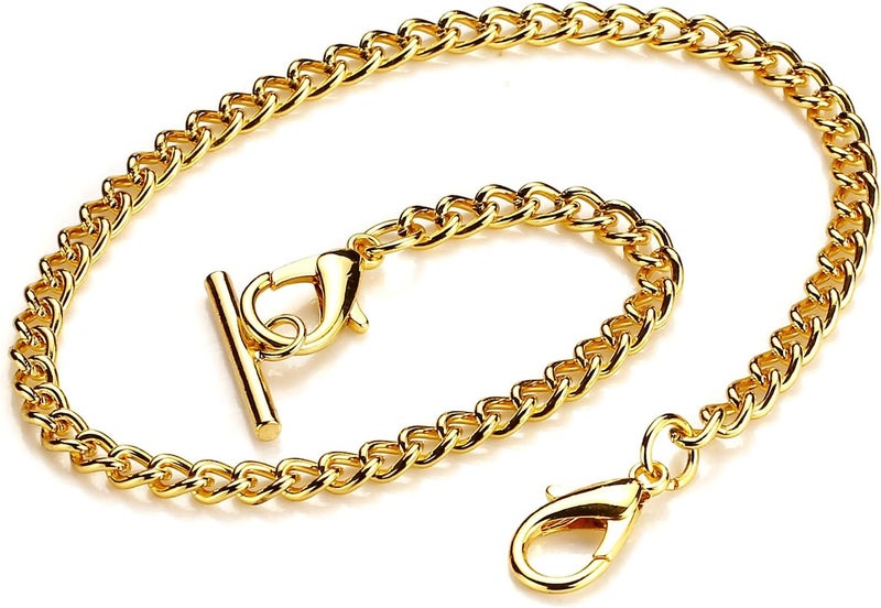 BoShiYa Pocket Watch Chains for Men Vintage Metal Albert Vest Chain Accessories/Color: Gold/Silver/Black/Bronze - Image 1